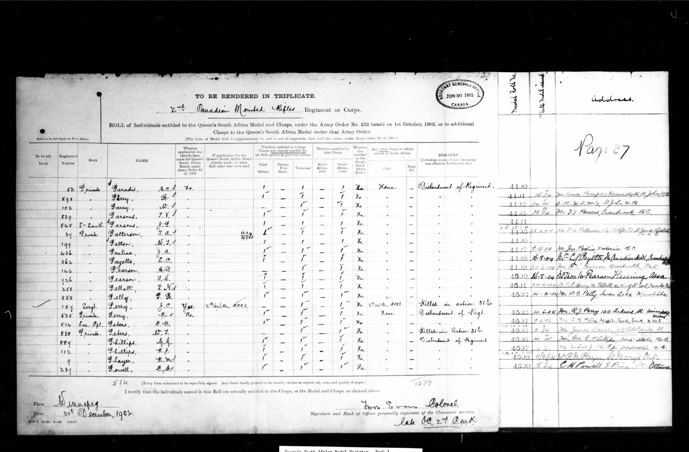 boer war medals ja pauline