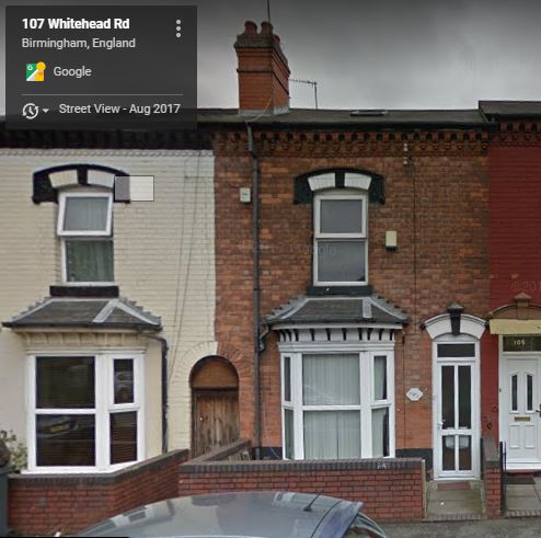 107 Whitehead Road Aston - home of family 1897