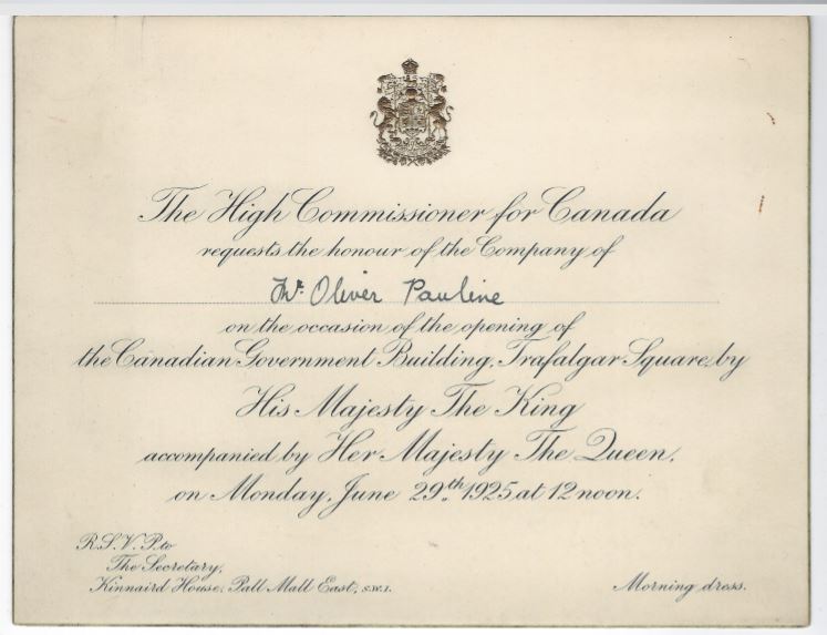 Cdn High Commission opening 1925