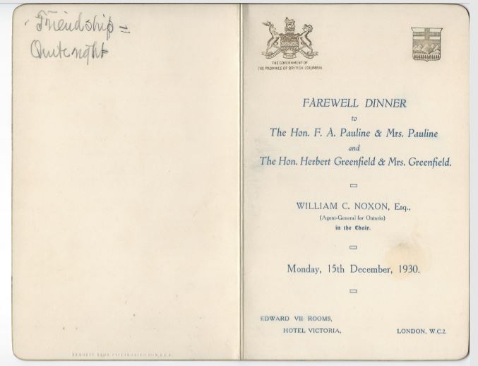 Farewell dinner 1930 1