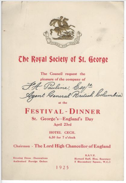Festival Dinner 1925