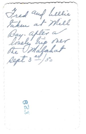 Fred and Nellie 1950 - back