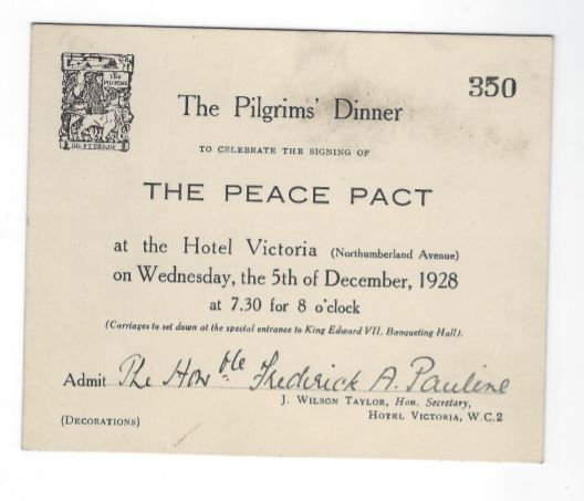 Pilgrims Dinner 1928