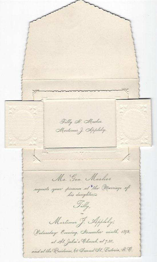 Mesher Appleby wedding invitation