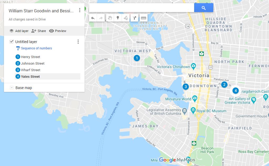 William and Bessie Goodwin map